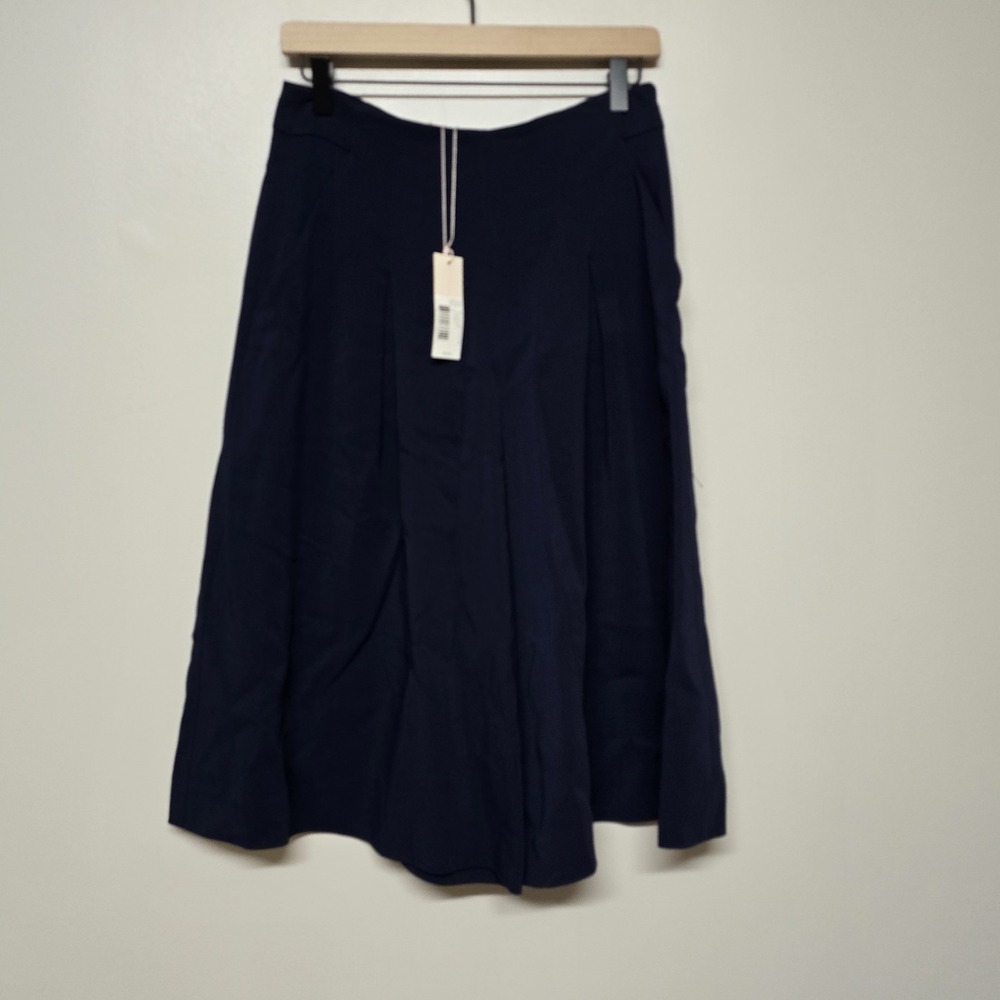 Rebecca Taylor Culotte Pants High Waist Wide Leg Crops Sz 4 Navy Blue Casual NWT